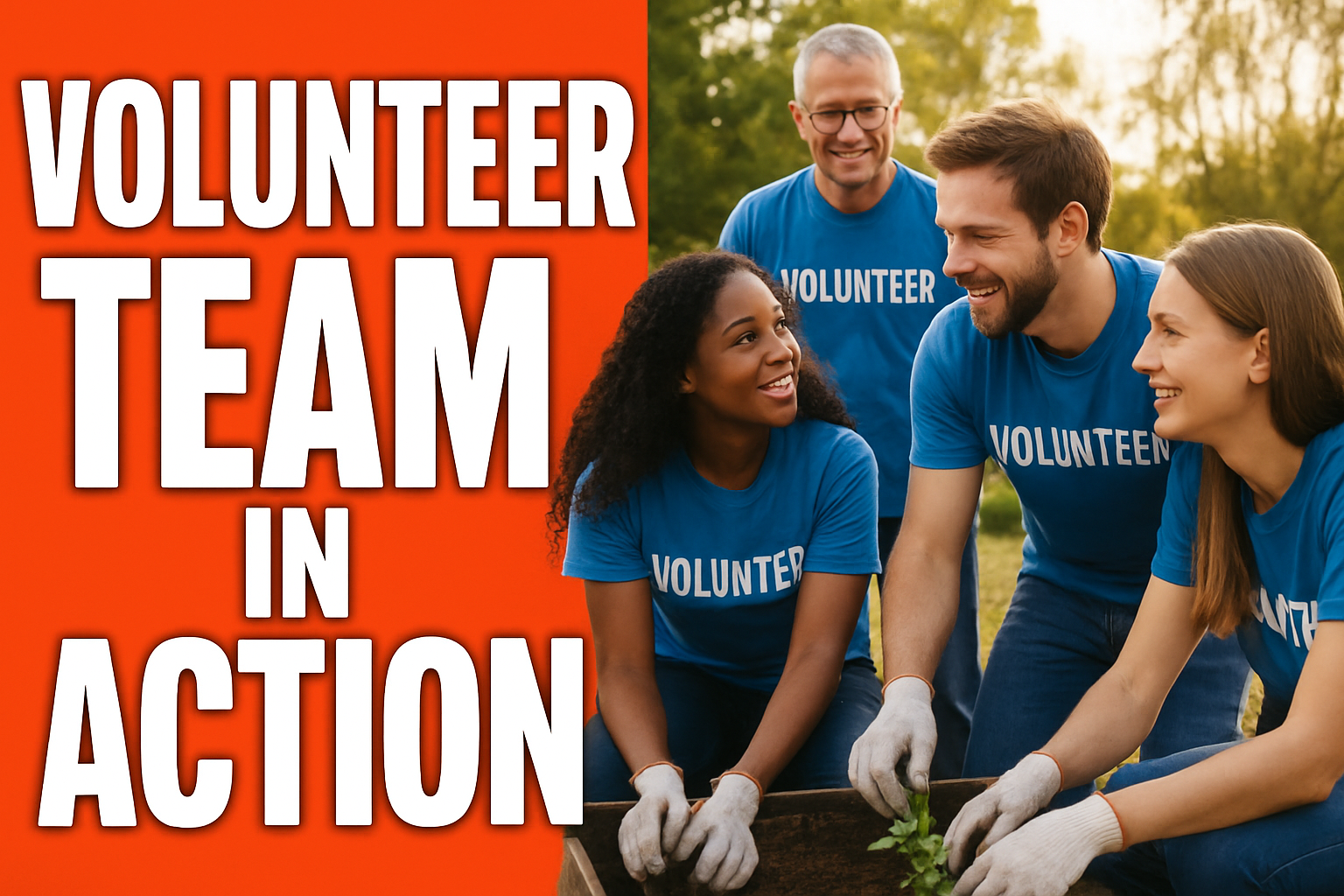 Volunteer team in action