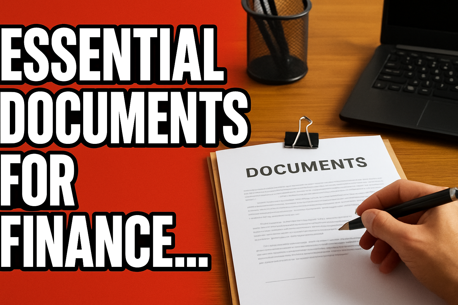 Essential documents for finance application