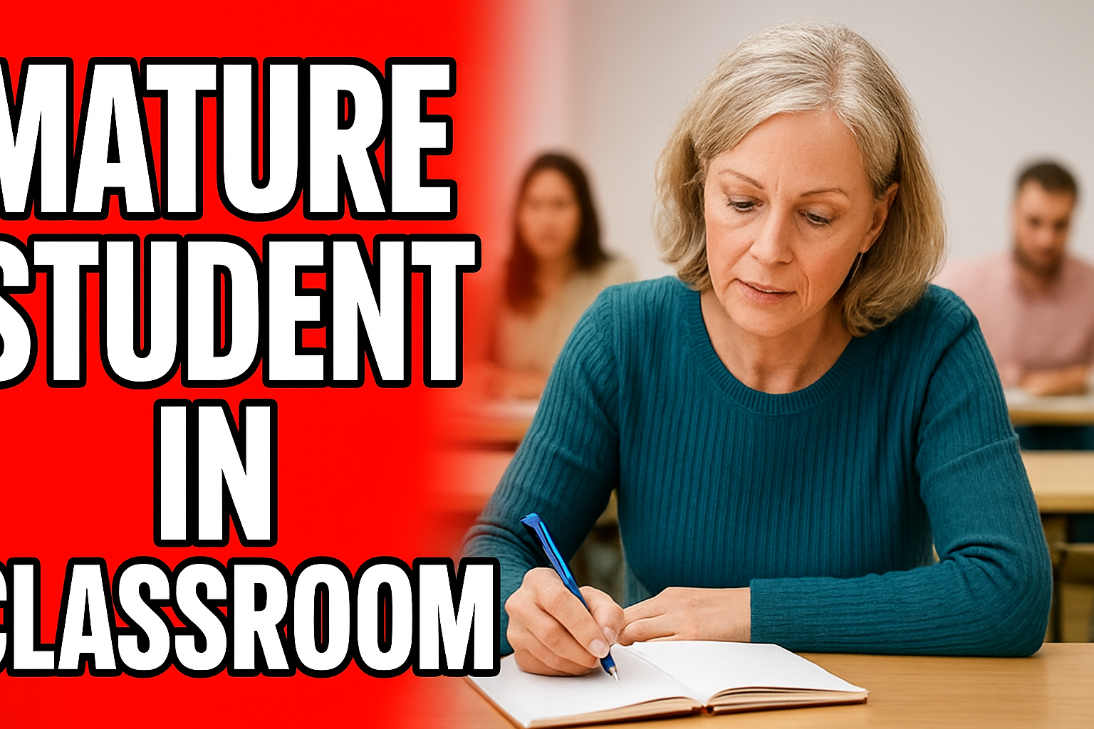 Mature student in classroom