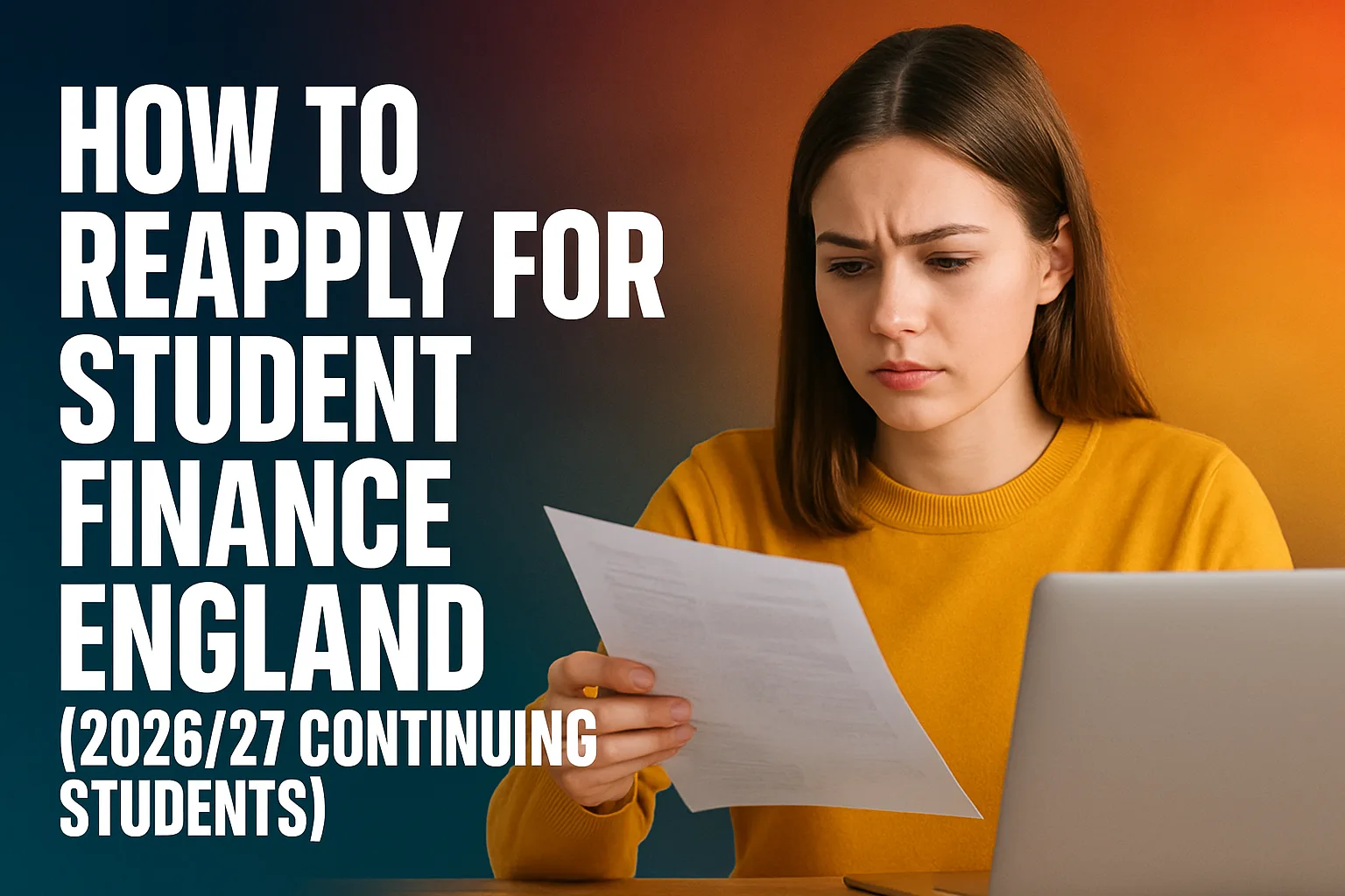 How to reapply for Student Finance England for continuing students 2026/27